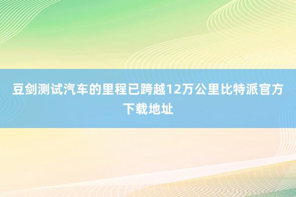 豆剑测试汽车的里程已跨越12万公里比特派官方下载地址