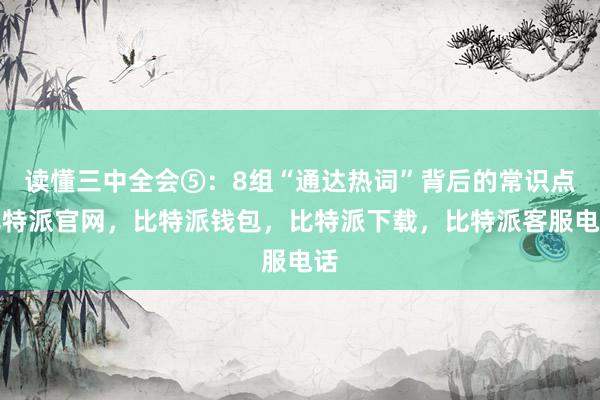 读懂三中全会⑤：8组“通达热词”背后的常识点比特派官网，比特派钱包，比特派下载，比特派客服电话