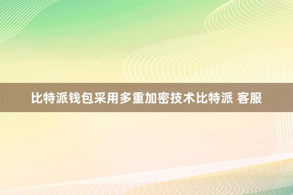 比特派钱包采用多重加密技术比特派 客服