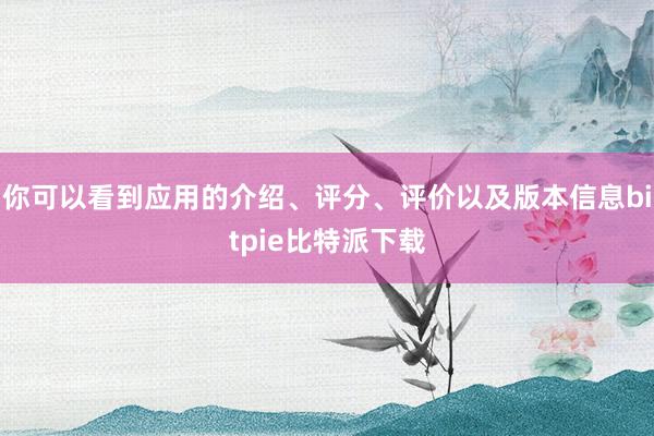 你可以看到应用的介绍、评分、评价以及版本信息bitpie比特派下载