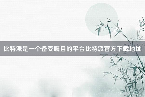 比特派是一个备受瞩目的平台比特派官方下载地址