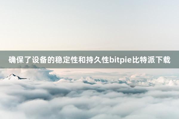 确保了设备的稳定性和持久性bitpie比特派下载