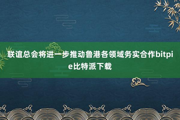 联谊总会将进一步推动鲁港各领域务实合作bitpie比特派下载