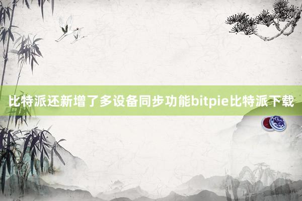 比特派还新增了多设备同步功能bitpie比特派下载