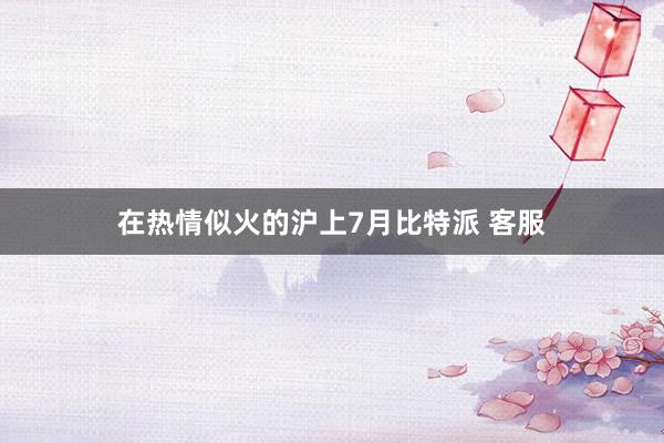 在热情似火的沪上7月比特派 客服