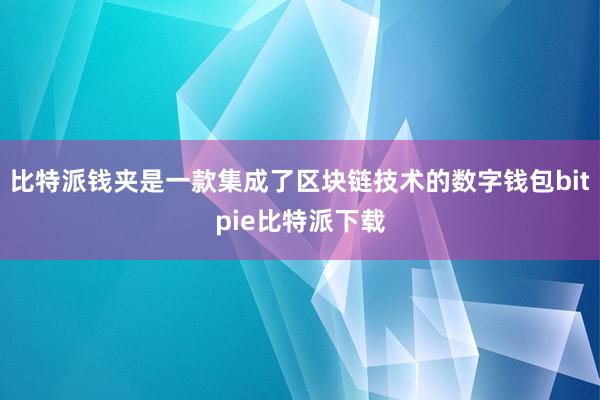 比特派钱夹是一款集成了区块链技术的数字钱包bitpie比特派下载