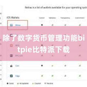 除了数字货币管理功能bitpie比特派下载