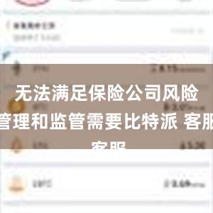 无法满足保险公司风险管理和监管需要比特派 客服